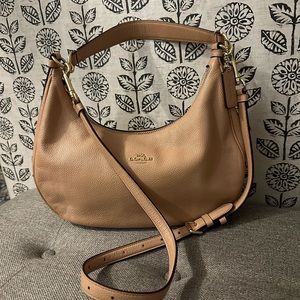 COACH Tan leather Harley East West Hobo purse